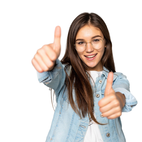 young-woman-with-thumbs-up-isolated-white-wall